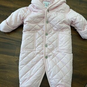 NWOT 3M Ralph Lauren Light Pink Quilted Baby Snowsuit